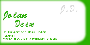 jolan deim business card